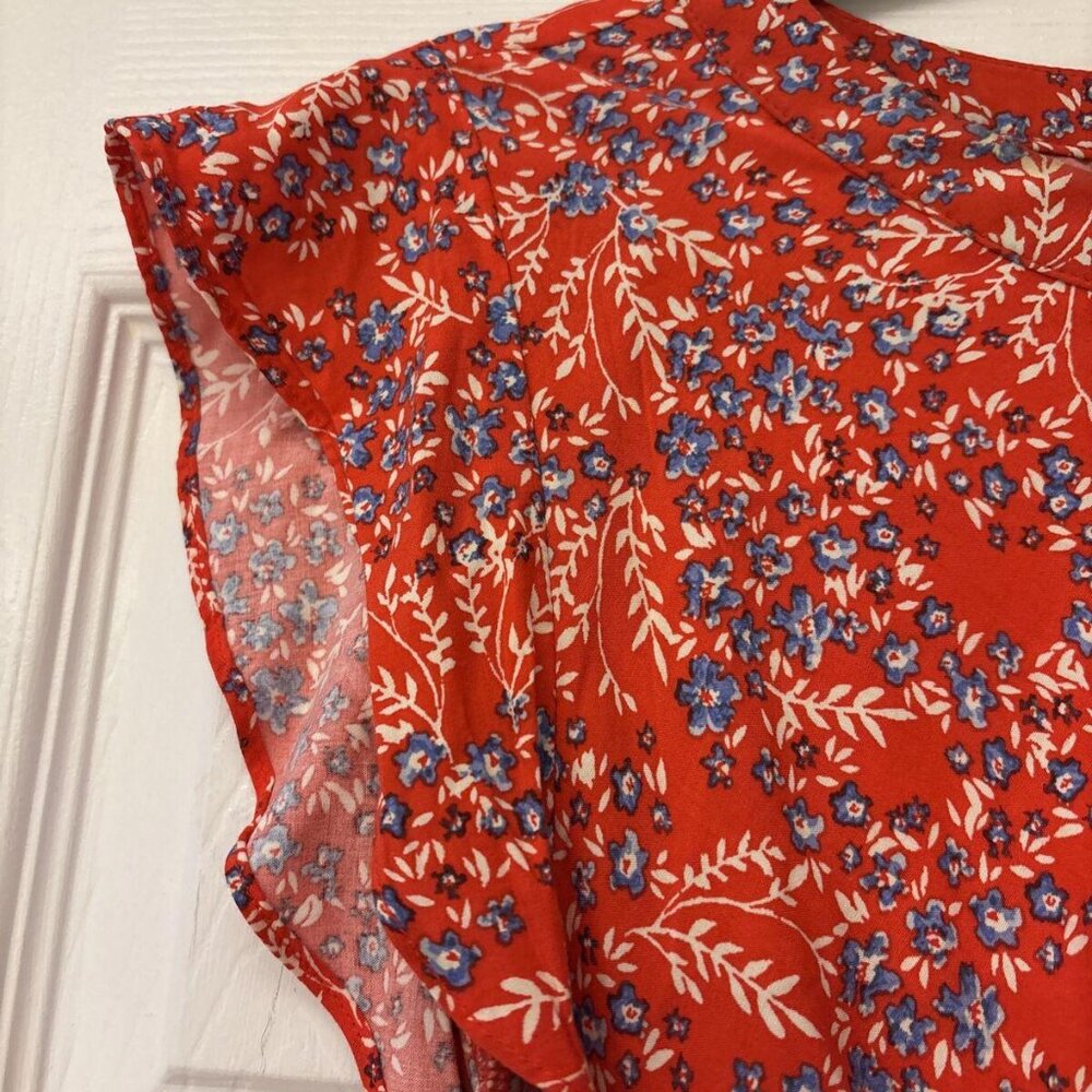 LOFT Red and Blue Floral Mini Dress - Picture 3 of 8